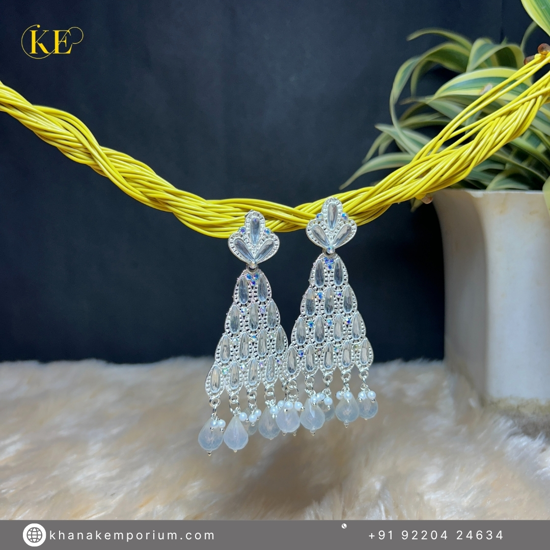 Noor-E-Zevar Earrings – – Frost White