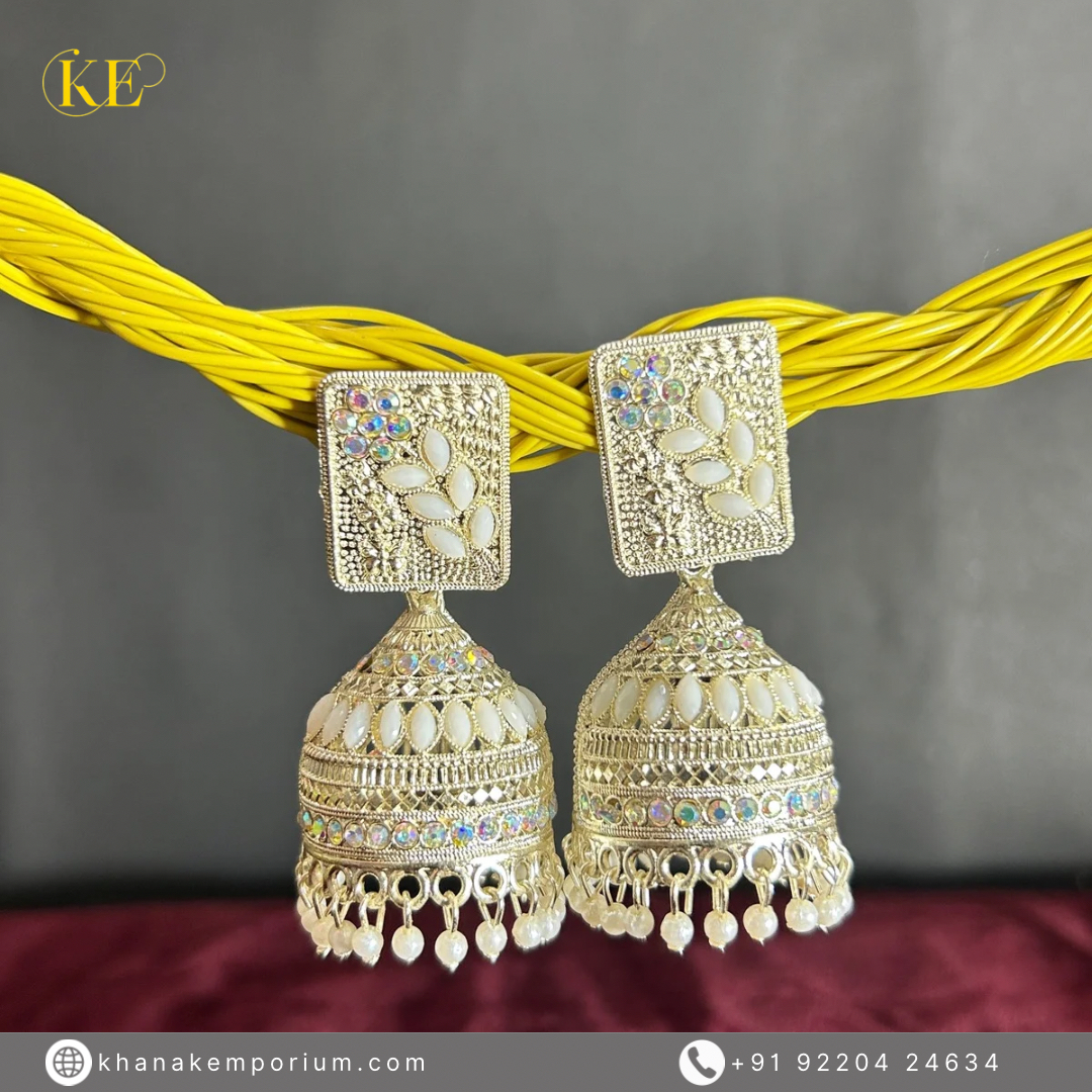 Rajwada Radiance Jhumka – Pearl White – Subtle Sophistication for any Outfit